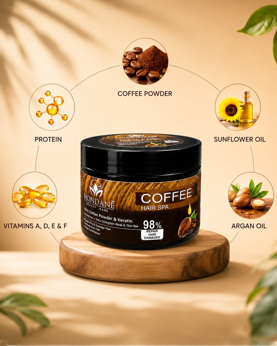 Coffee Hair Spa with Coffee Powder & Keratin